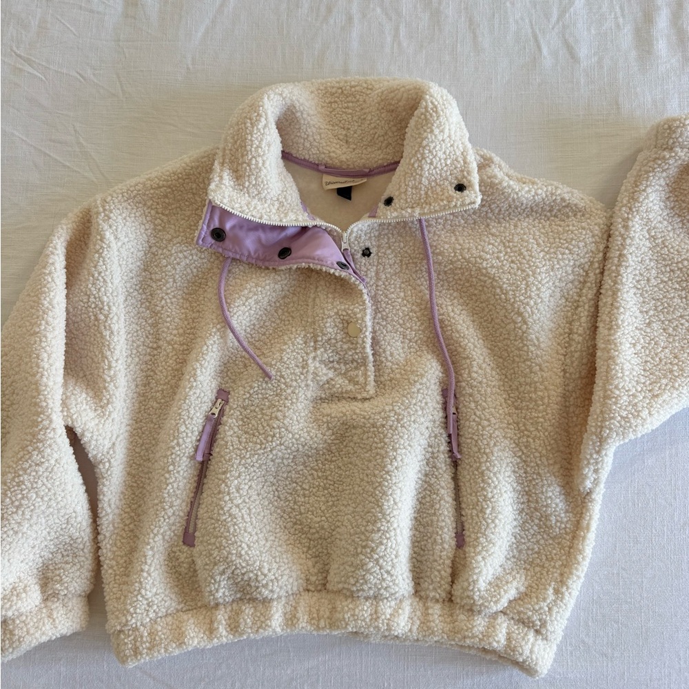 Universal Thread Cream and Lavender Sherpa Jacket